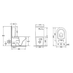 Унитаз-компакт Qtap Stork WHI 2178P безободковый с сидением дюропласт soft-close