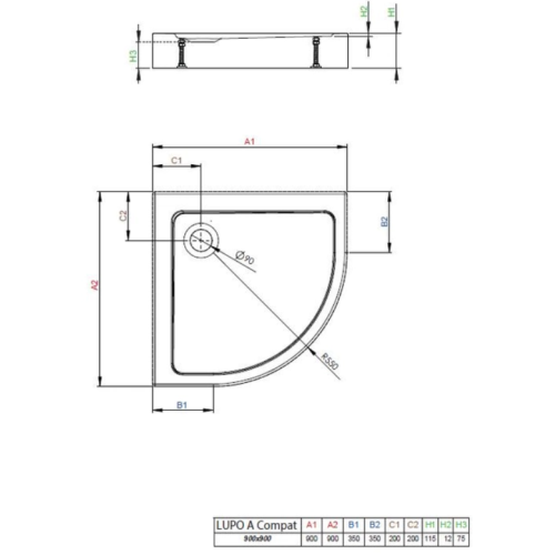 Душова кабіна Radaway Alienta Chrome A 800х800х1900 прозоре + піддон Lupo + сифон R500 10228080-01-01KL500