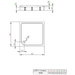 Душова кабіна Radaway Alienta Chrome C 800х800х1900 прозоре + піддон Lupo + сифон R500 10238080-01-01KL500