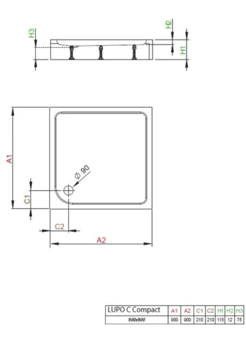 Душевая кабина Radaway Alienta Chrome C 800х800х1900 прозрачная + поддон Lupo + сифон R500 10238080-01-01KL500