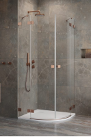 Душова кабіна напівкругла Radaway Essenza Pro Brushed Copper PDD Transparent 90x90x200, мідь, безпечне скло, 10095090-93-01L+10095090-93-01R