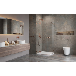 Душевая кабина полукруглая Radaway Essenza Pro Brushed Copper PDD Transparent 90x90x200, медь, безопасное стекло, 10095090-93-01L+10095090-93-01R