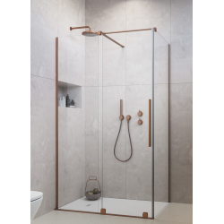 Душова кабіна квадратна Radaway  Furo Brushed Copper KDJ Transparent 120x120x200, мідь, безпечне скло, 10104622-93-01L+10104622-93-01R