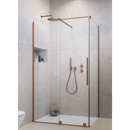 Душова кабіна квадратна Radaway  Furo Brushed Copper KDJ Transparent 120x120x200, мідь, безпечне скло, 10104622-93-01L+10104622-93-01R