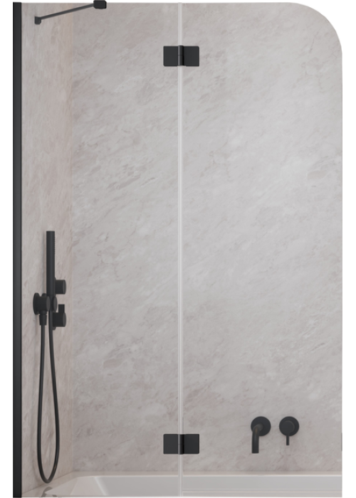 Шторка на ванну Radaway Garda Black PND II 1200Lx1500 прозоре 10720120-54-01L