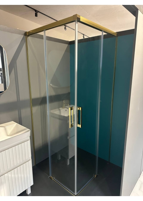 Душова кабіна RADAWAY Idea Gold KDD 900x900x2005 золото/прозоре скло 387060-09-01R+387060-09-01L