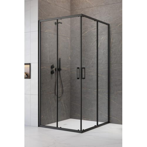 Душевая кабина квадратная Radaway Premium Pro Black KDD Transparent 90x90x200, чёрный, безопасное стекло, 1017090-54-01L+1017090-54-01R