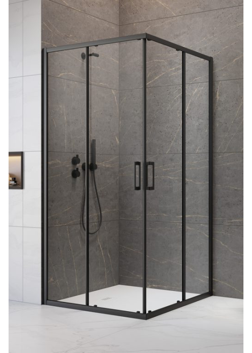 Душевая кабина квадратная Radaway Premium Pro Black KDD Transparent 80x80x200, чёрный, безопасное стекло, 1017080-54-01R+1017080-54-01L