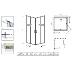 Душова кабіна квадратна Radaway Premium Pro Black KDD Transparent 90x90x200, чорний, безпечне скло, 1017090-54-01L+1017090-54-01R