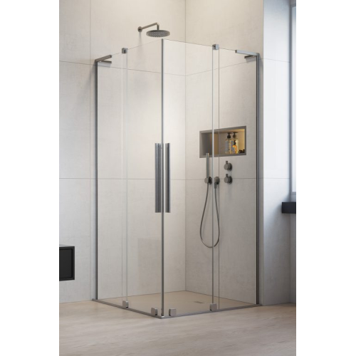 Душова кабіна квадратна Radaway Furo SL Brushed Nickel KDD Transparent 90x90x200, нікель, безпечне скло, 10305090-91-01L+10305090-91-01R