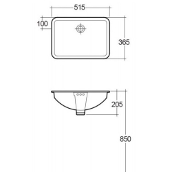 Раковина под столешницу RAK Ceramics Cleo OC143AWHA