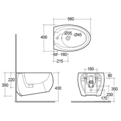 Биде подвесное RAK Ceramics Cloud CLOBD2101AWHA