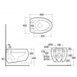 Унитаз подвесной RAK Ceramics Cloud CLOSC391500 + CLOWC1446500A с крышкой Duroplast, SLIM, Soft Close, Quick Release, безободковый, белый матовый