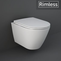 Унитаз подвесной RAK Ceramics Feeling RST23500A+RSTSC3901500 с крышкой Duroplast, SLIM, Soft Close, Quick Release, безободковый, белый матовый