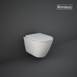 Унитаз подвесной RAK Ceramics Feeling RST23500A+RSTSC3901500 с крышкой Duroplast, SLIM, Soft Close, Quick Release, безободковый, белый матовый