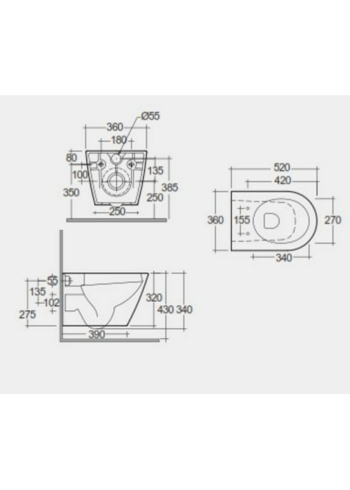 Унитаз подвесной RAK Ceramics Feeling RST23500A