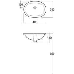 Раковина под столешницу RAK Ceramics LILY OC71AWHA