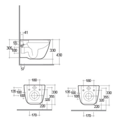 Унитаз подвесной RAK Ceramics ONE EL13AWHA+ONSC0004 с крышкой Duroplast, Soft Close, Rimless, белый