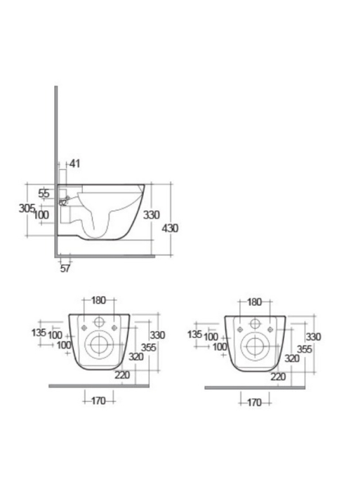 Унитаз подвесной RAK Ceramics ONE EL13AWHA