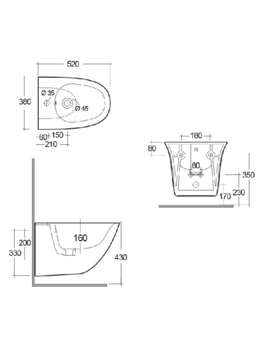 Біде підвісне RAK Ceramics Sensation SENBD2101AWHA