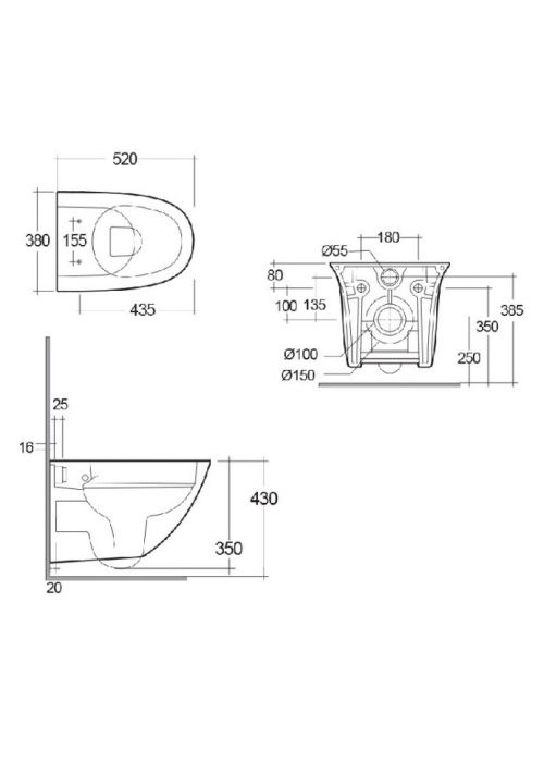 Унитаз подвесной RAK Ceramics Sensation SENWC1446AWHA безободковый