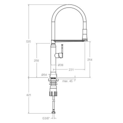 Змішувач кухонний Ramon Soler KITCHEN Black 386801MACU38E304205