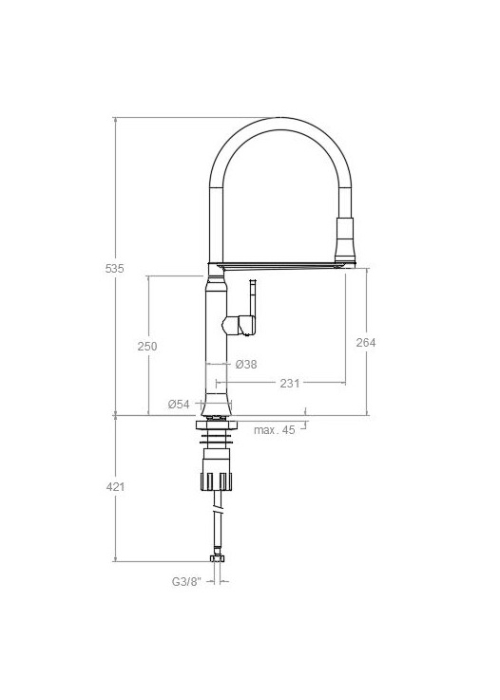 Змішувач кухонний Ramon Soler KITCHEN Black 386801MACU38E304205