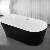 Акриловая Отдельностоящая ванна Rosa 170x75x58 Чёрный мат MS-03-B
