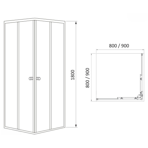 Душова кабіна Rozzy Jenori Velum 80x80, скло прозоре 4 мм 80RZ082