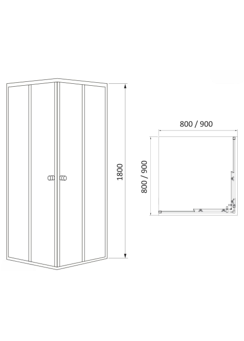 Душова кабіна Rozzy Jenori Velum 90x90, скло прозоре 4 мм 90RZ082