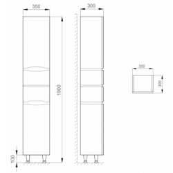 Пенал Sanwerk "ALESSA" 35 венге, правий MV0000133