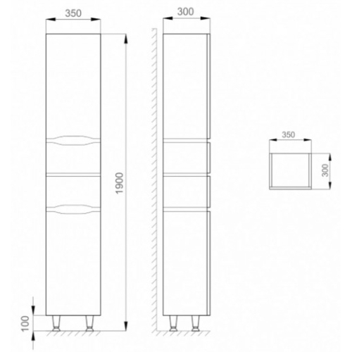 Пенал Sanwerk "ALESSA" 35 венге, правий MV0000133