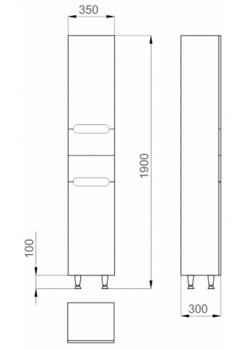 Пенал Sanwerk "ERA" 35 білий, правий MV0000409