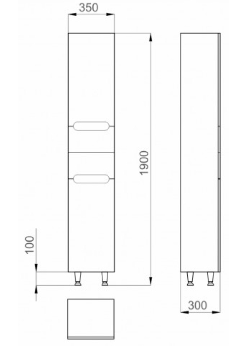 Пенал Sanwerk "ERA" 35 білий з кошиком, лівий MV0000412