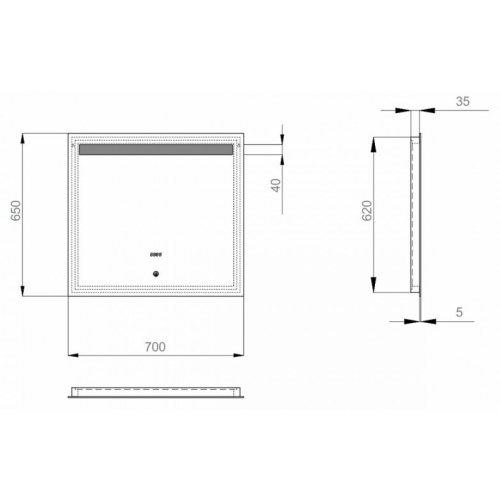 Дзеркало Sanwerk LAVA "DeLuxe" 70*65 ZL0000121