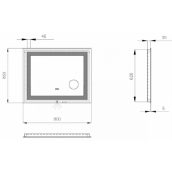 Дзеркало Sanwerk ULTRA "Mega" 80*65 ZU0000136