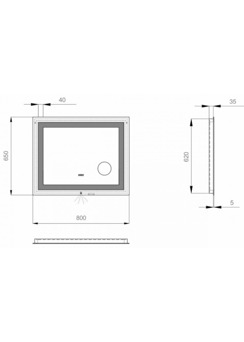 Дзеркало Sanwerk ULTRA "Mega" 80*65 ZU0000136