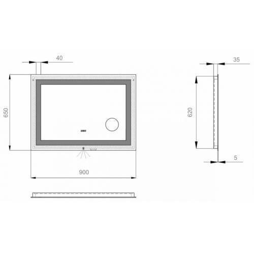 Дзеркало Sanwerk ULTRA "Mega" 90*65 ZU0000137