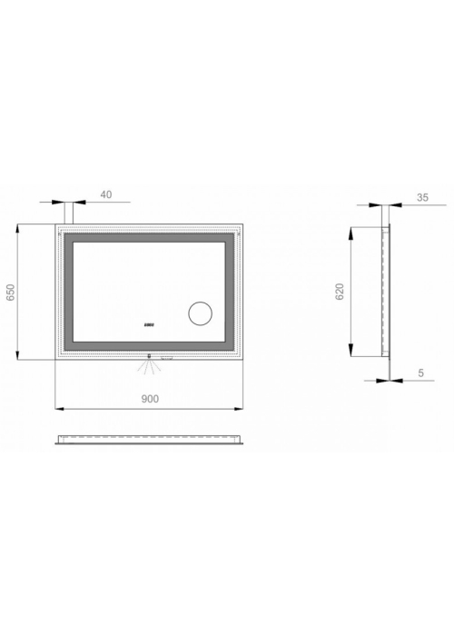 Дзеркало Sanwerk ULTRA "Mega" 90*65 ZU0000137