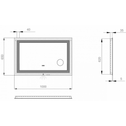 Дзеркало Sanwerk ULTRA "Mega" 100*65 ZU0000139