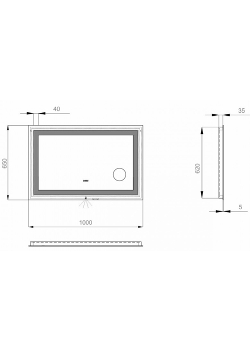 Дзеркало Sanwerk ULTRA "Mega" 100*65 ZU0000139