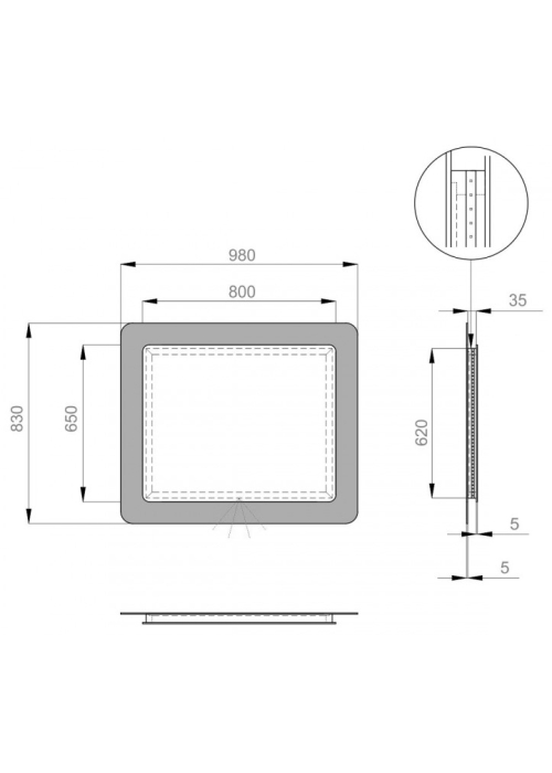 Дзеркало Sanwerk ULTRA "Cosmo White" 98*83 ZU0000141