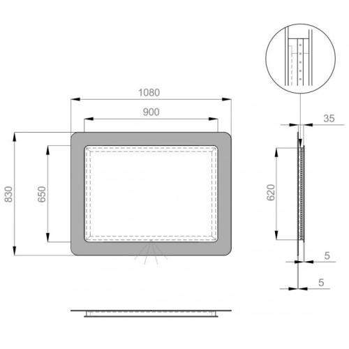 Дзеркало Sanwerk ULTRA "Cosmo White" 108*83 ZU0000142