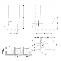 Унитаз компакт Sanwerk EMMA SQUARE SW0003073