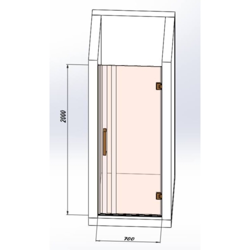 Скляні двері для душу Studio Glass PRINCESS Gold 200x70 см