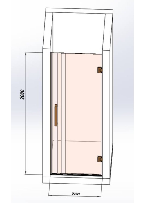 Скляні двері для душу Studio Glass PRINCESS Gold 200x70 см