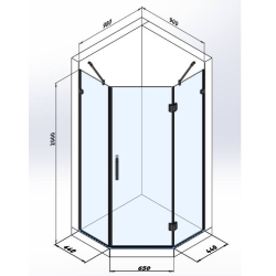 Душевая кабина Studio Glass VICTORIA-90x90, Black