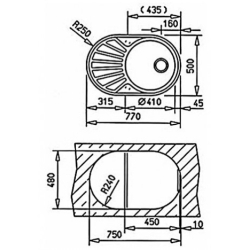 Кухонная мойка Teka DR 77 1B 1D 40127303