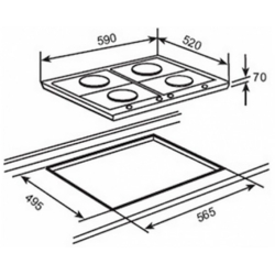 Варильна поверхня газова Teka EW 60 4G AI AL 40218060