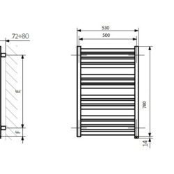 Рушникосушка Terma Marlin One 780х530 WWMRN078053KS96E8P 